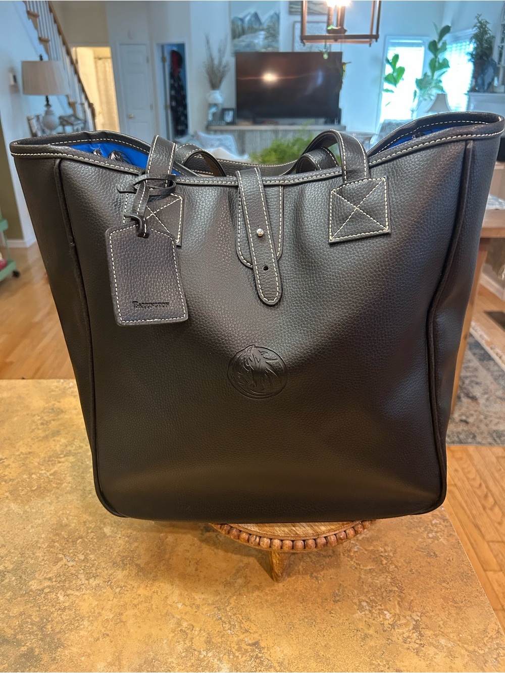 Barrington Nantucket/Dallas Mavericks Black Pebble-Grain Tote